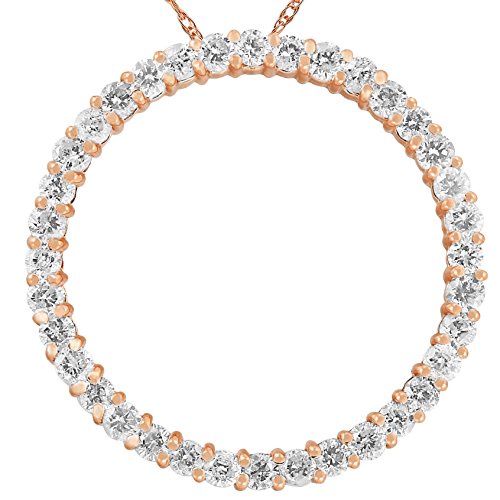 2カラット サークル ダイヤモンド ペンダント 14K ローズゴールド