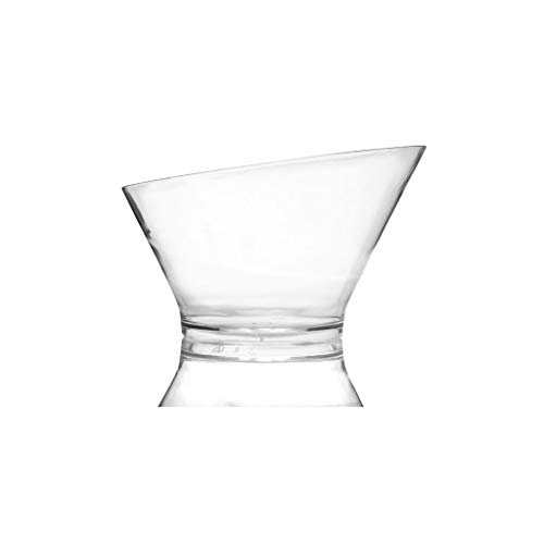 MiniWare 角度付きカップ 5オンス - 10個 | エレガントな透明プラスチック食器 高級パーティーやケータリングイベントに最適
