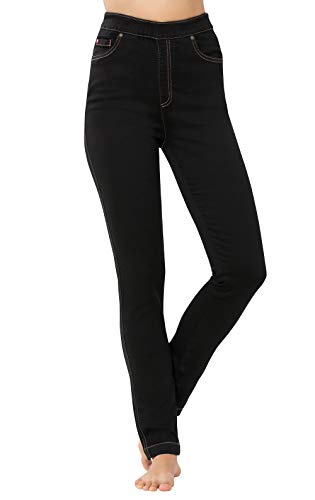 PajamaJeans レディース ハイウエスト ジーンズ スキニー ストレッチ プルオン ジーンズ US サイズ: X-Large カラー: ブラック