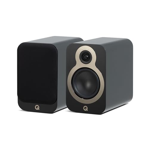 Q Acoustics 3020c ブックシェルフスピーカー ペア サテンブラック - 2ウェイリフレックスエンクロージャータイプ、4.75インチベースドライバー、0.9インチツイーター-ホームシアターサウンドシステム用ステレオスピーカー/パッシブスピーカ