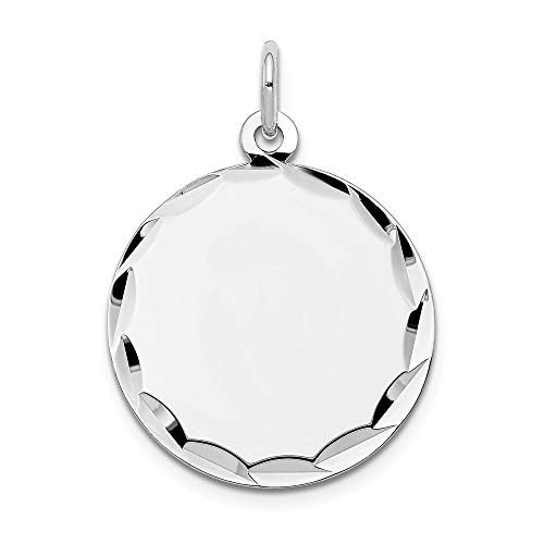 Roy Rose Jewelry 14Kホワイトゴールドエッチング .035ゲージ 刻印可能 ラウンドディスクチャーム