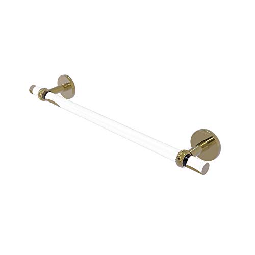 Clearview Collection 36 Inch Towel Bar with Twisted Accents - Unlacquered Brass