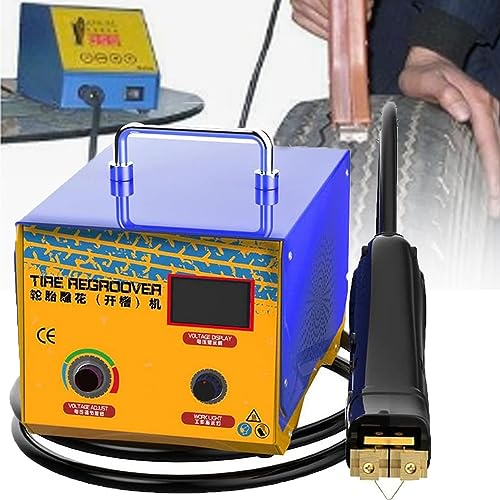 Erxewim タイヤグルーバーマシン 1000W、トラックタイヤグルーバー、プロフェッショナルタイヤ再グルーオーバーカッター、トラックカー用溝入れタイヤアイアン、タイヤの修復