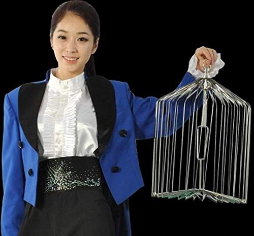 出る鳥かご (2色 3サイズ) マジック トリック パーティー トリック アメイジング トリック マジックキット ステージマジック (シルバー L)