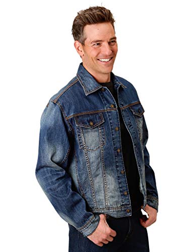 Stetson メンズ デニムジャケット, ブルー, Medium