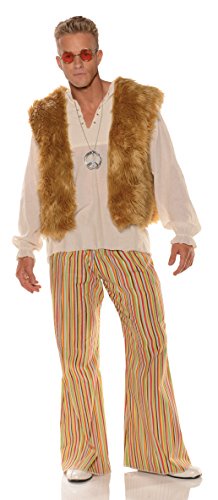 UNDERWRAPS メンズ ヒッピーコスチューム サニーブラウン