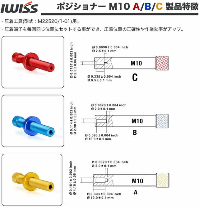 アイウィス IWISS コンタクトピン用 4インデント 圧着工具 圧着ペンチ