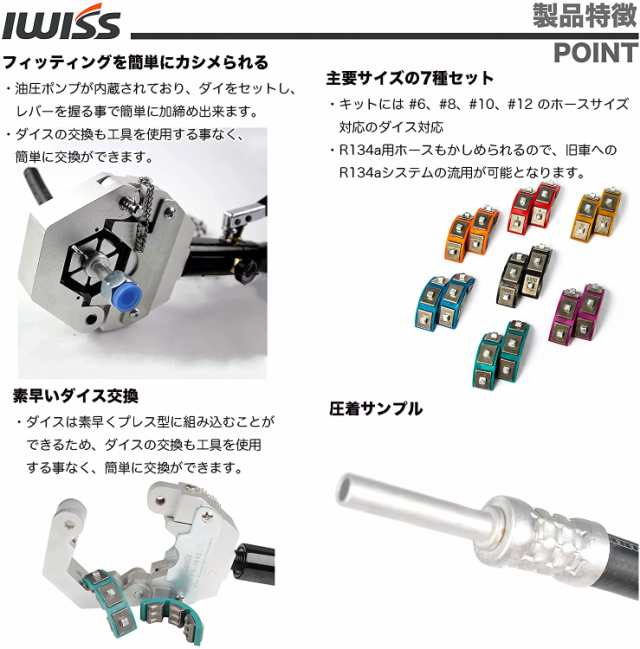 アイウィス IWISS 油圧クリンパー かしめ工具 エアコンホース加工に FS