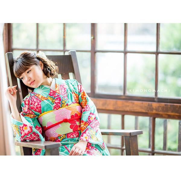 Prices down2】お仕立て上がり 京袋帯「カラフル 桜と楓」 全通柄 