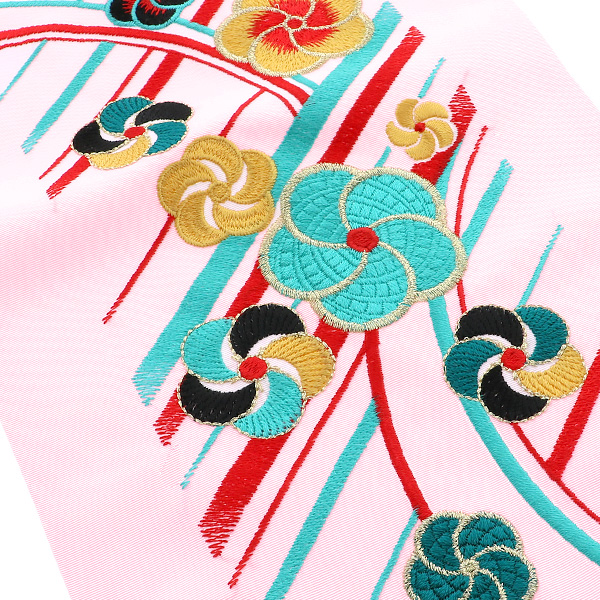 【Prices down3】刺繍 半衿「白色 橘と捻じ梅」半襟 刺繍半襟 振袖衿 成人式 振り袖 [送料無料]ss2512wkm35 Prices down3】刺繍 半衿「ピンク 斜め縞に捻じ梅」レトロ 刺繍半襟