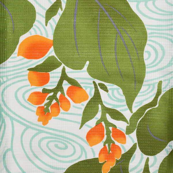 芸艸堂 浴衣単品「緑×オレンジ 水葵」UNSODO 山本雪桂 綿紅梅 綿浴衣 [送料無料]ss2512ykl45 芸艸堂 浴衣単品「緑×オレンジ 水葵」UNSODO 山本雪桂 綿紅梅 綿浴衣