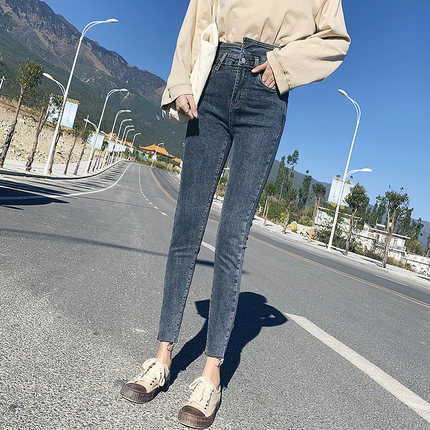 サイズ豊富 タイトジーンズ デニム 春秋 変形ハイウエスト タイト レディース 美シルエット 裏地ファー少なめ ジーンズ の通販はau Pay マーケット Hhcストア