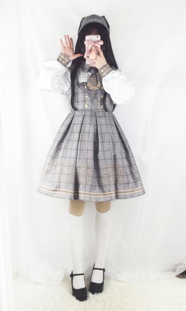 フリル ワンピのみ ロリィタ チェック柄 ロリータ 小熊探偵学院制服風 ワンピース ロリータファッション ひざ丈 ネクタイの通販はau Pay マーケット Hhcストア