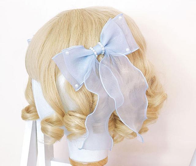 リボン クリップ ロリータ小物 夏物 海色 ロリータ 春夏 ヘアリボン 一個販売 ヘアアクセサリー レース 甘ロリ 透け感の通販はau Pay マーケット Hhcストア