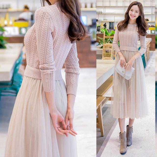 著痩せ お呼ばれドレス 大きいサイズ ピンク長袖ニットワンピース 結婚式 秋冬パーティードレス フォーマルワンピース 披露宴の通販はau Wowma 東京 Com