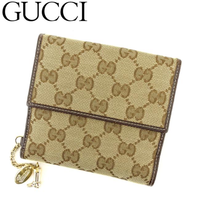 GUCCI グッチ GGキャンバス 二つ折り財布 GGチャーム付き 楽天市場】【未使用品】【財布】GUCCI グッチ GGキャンバス 2