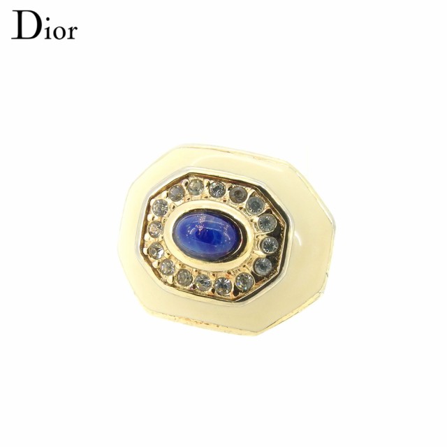 【未使用に近い】DIOR 指輪　リング　アクセサリー　15号　ラインストーン ✨️美品✨️ ディオール ロゴ ラインストーン レディース