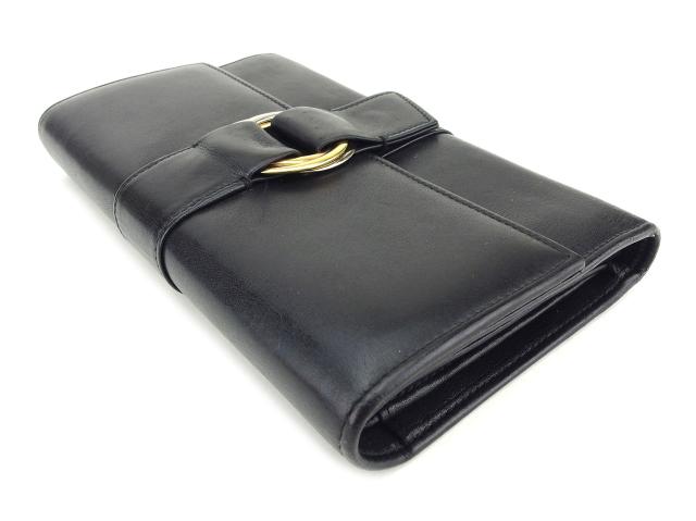 カルティエ Cartier ☆ トリニティ レザー 長財布 ブラック 財布