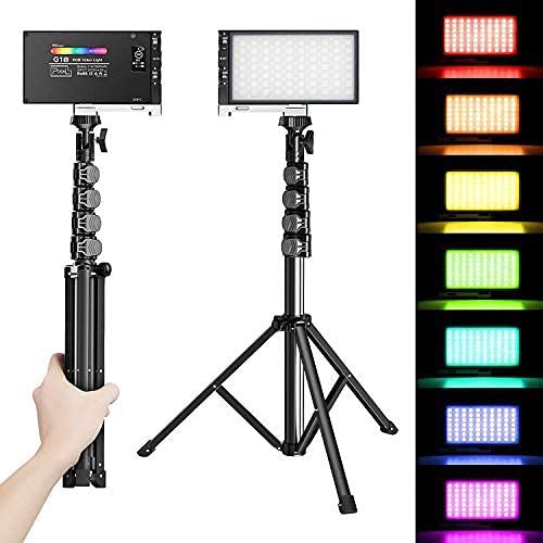 【送料無料】LED ビデオライト Pixel G1S RGB 撮影用照明ライトセット Type-C充電式 3200mAh 2500K-8500K 12W CRI97+ 調節可能な三脚スタの通販は