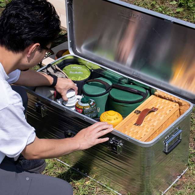 アウトドア コンテナボックス 収納ボックス 収納ケース アルミ L