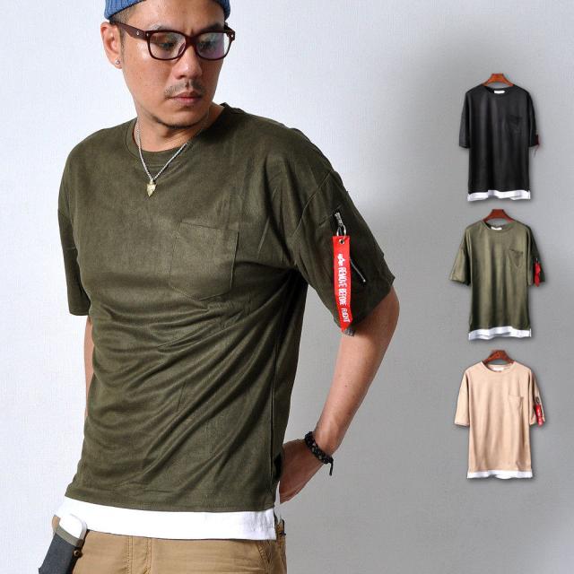 半袖 Ma 1 Tシャツ ストラップ付 メンズ トップス 胸ポケット ストレッチ ミリタリー Ta1 M便の通販はau Pay マーケット ｃｈｅ ｎｋｍｒ