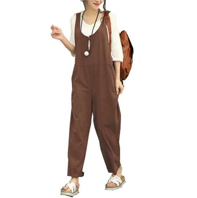 海外 レディースファッション 春 夏 秋 サロペット ゆったり オールインワン オーバーオール 無地 ワイドパンツ 体型カバー カジュアル の通販はau Pay マーケット Goochan