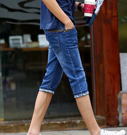 038 メンズ7分丈デニムパンツ ハーフパンツ夏カジュアル半ズボン七分丈ジーンズ男性ジーパン ロールアップ カプリパンツの通販はau Pay マーケット Hhcストア