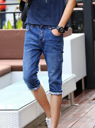 038 メンズ7分丈デニムパンツ ハーフパンツ夏カジュアル半ズボン七分丈ジーンズ男性ジーパン ロールアップ カプリパンツの通販はau Pay マーケット Hhcストア