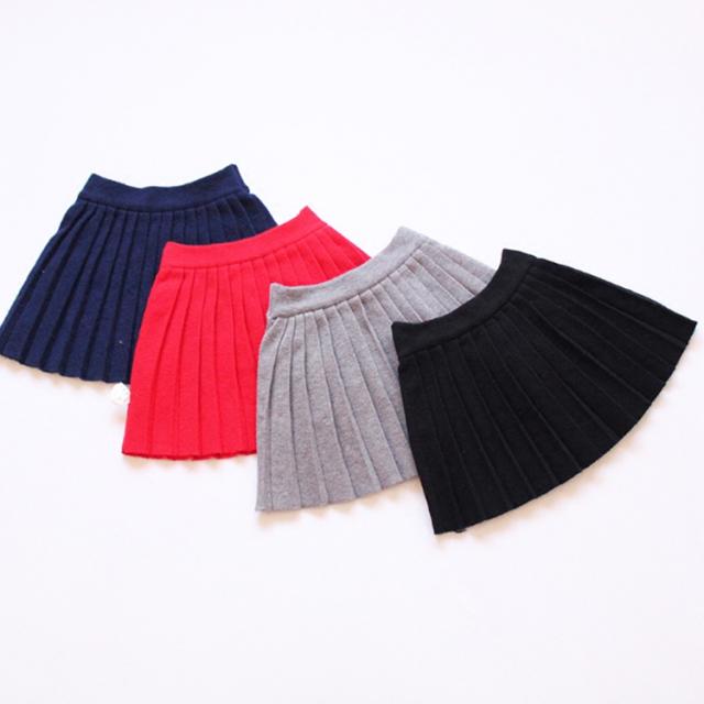 プリーツスカート 子供服 女の子 ニットスカート 膝上丈スカート