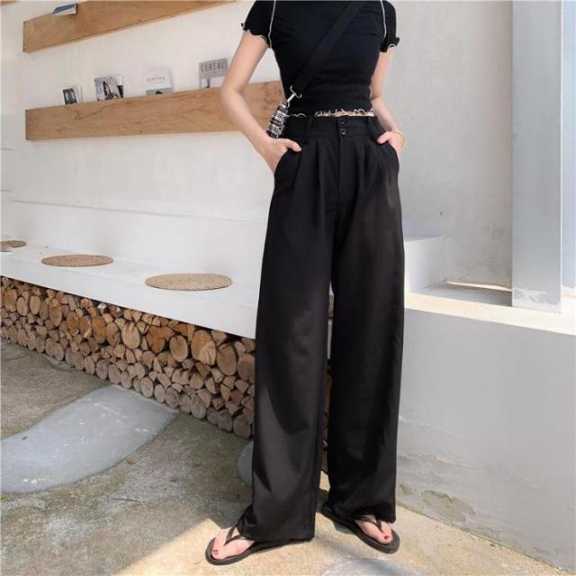 大人カジュアル Mサイズ ハイウエスト ワイドパンツ 黒 レディース春夏 ブラック シンプル 725の通販はau Pay マーケット Hhcストア
