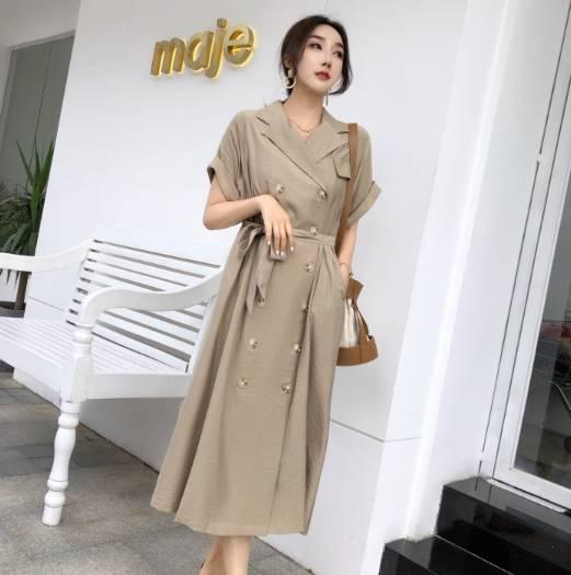 カシュクール ファッション 韓國 春夏 ミモレ丈 シャツワンピース カジュアル ワンピース トレンチ風 レディース ウエストリボの通販はau Pay マーケット 東京 Com