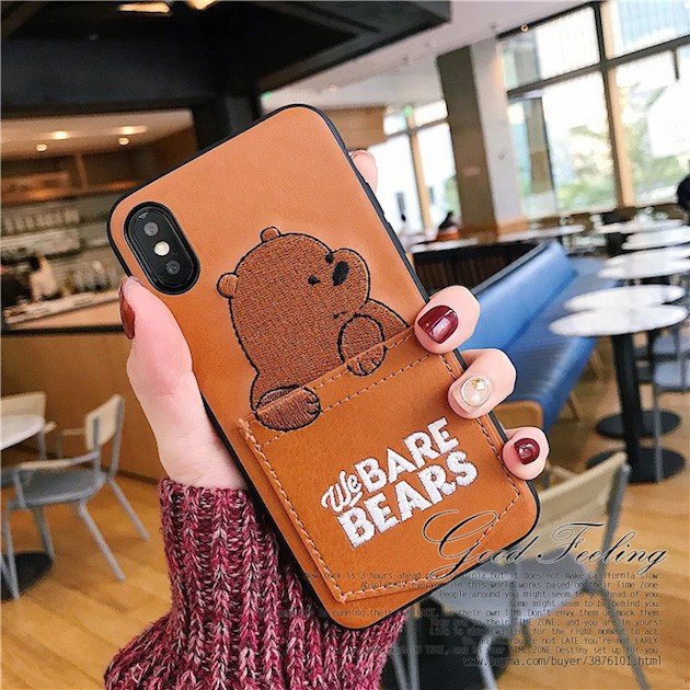 Iphone8 7 ケース Iphonex ケース Iphoneケース Iphonexs Max ケース Iphonexr 韓国 おしゃれ クマ刺繍 レザー風 ポケット付の通販はau Pay マーケット サーフトリップ