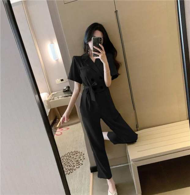 パンツドレス ドレス パンツ ジャンプスーツ レディース 黒 袖あり シンプル かっこいい 結婚式 お呼ばれ パーティードレス パンツ アンの通販はau Pay マーケット ツヨシスタイル