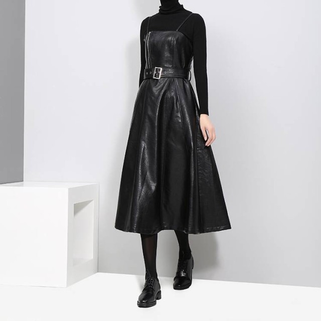 ミモレ丈ワンピース 綺麗めワンピース ワンピース ドレス レディース 秋 冬 きれいめ 10代 20代 レザー 黒 ロング ミモレ 膝丈 コーデ au pay マーケット