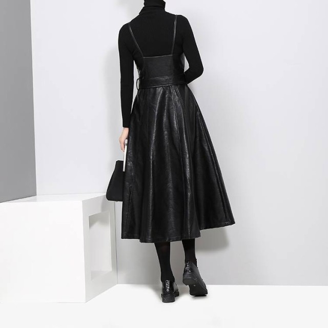 ミモレ丈ワンピース 綺麗めワンピース ワンピース ドレス レディース 秋 冬 きれいめ 10代 代 レザー 黒 ロング ミモレ 膝丈 コーデ の通販はau Pay マーケット ツヨシスタイル