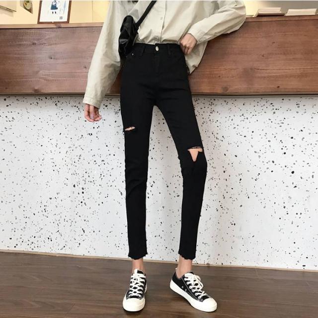 デニムパンツ ブラック デニム パンツ ダメージ 穴あき ボトムス ズボン レディース ジーパン スキニー スリム 春 秋 10代 代 30代 の通販はau Pay マーケット ツヨシスタイル