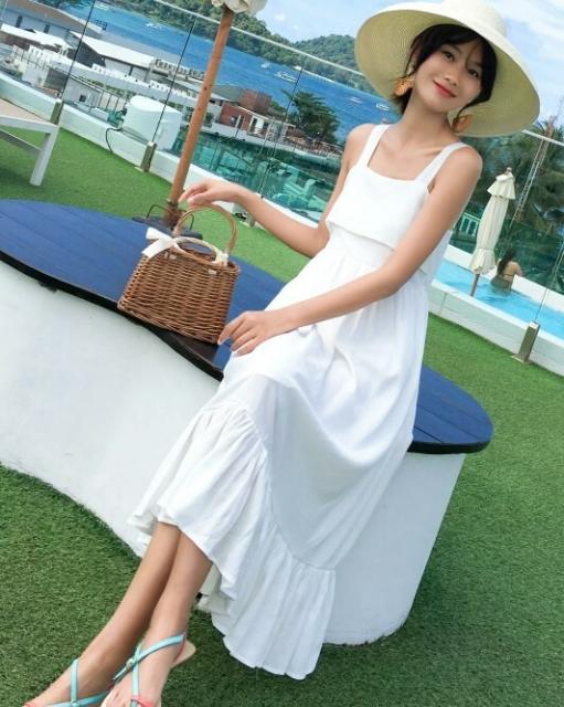 夏 ワンピース ハワイ 沖縄 バリ リゾート ミディアム スリング ホワイト 上品 清楚 バック リボン カワイイ シフォン マキシワンピ 夏ワの通販はau Pay マーケット Manajily