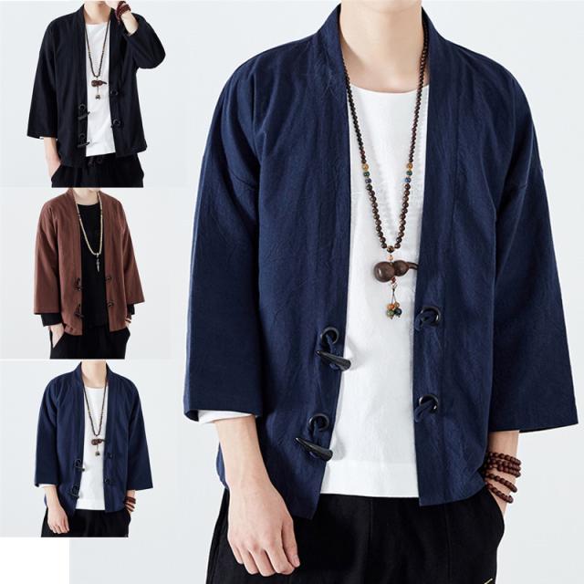 メンズ カーディガン七分 原宿系ゆったり 重ね着 和服 羽織 和風 涼しい バスローブ 着物 浴衣の通販はau Pay マーケット ツヨシスタイル