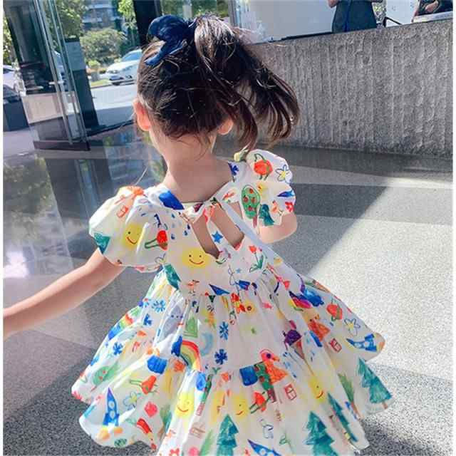 年末年始大決算 子供服 ワンピース キッズ 女の子 春夏 半袖 花柄ワンピース 韓国子ども服 オールインワン 子供ドレス dress ベビー服 お姫様  おしゃれ 可愛い カジュアル 新品 parkside.mu
