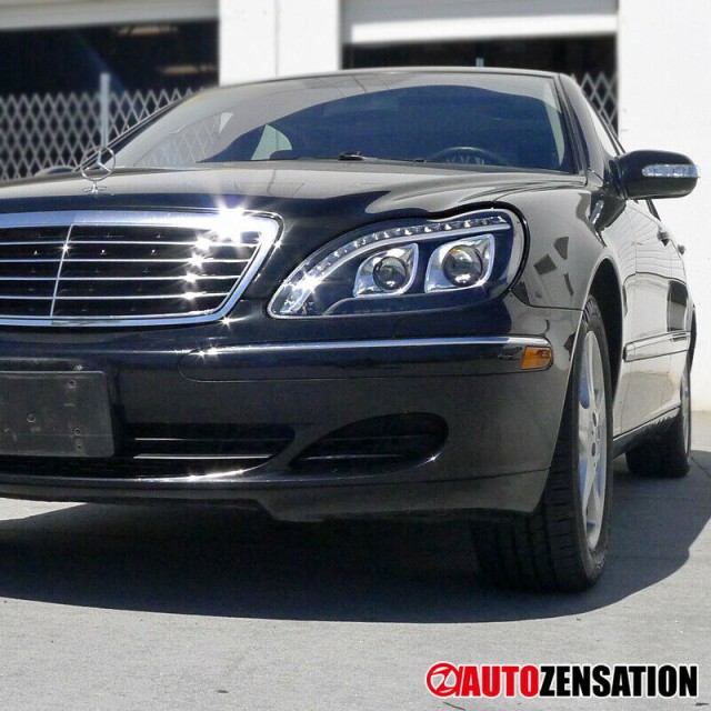Autozensation製 メルセデス・ベンツ Sクラス W220 '98-'06 LEDヘッドライト クリア・ブラック