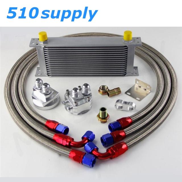 CSKS製 16段 汎用 オイルクーラー エレメント移設タイプ シルバー AE86 AE92 AE101 AE111 トレノ レビン 4A-GEの通販は 37,510円