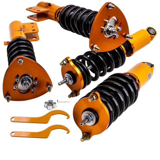 Maxpeedingrods スバル レガシィ BL BP 05-09 全長調整式 車高調 サスペンション 24段減衰調整 イエロー