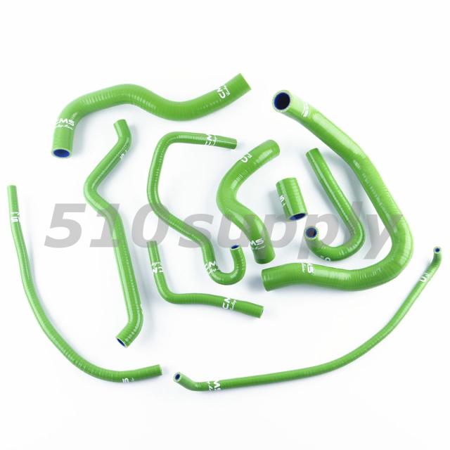 CMS製 カワサキ ZZR600 '05-'08 ラジエターホース クーラントホース グリーン