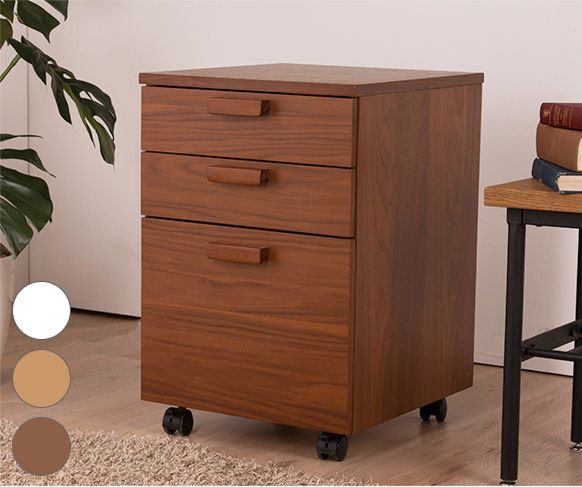 空間を有効に使える 奥行き45cmスリムデスク デスクワゴンワゴン キャスター付き シンプル 引き出し 木目(代引不可)【送料無料】の通販は
