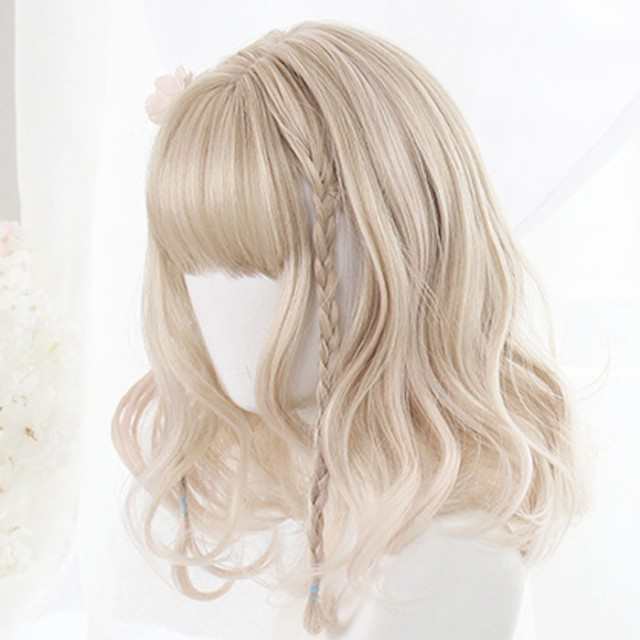 かつら コスプレ やみかわ 耐熱 仮装 ウェーブ ミディアム ボブ ブロンド ゴールド ゆる ウェーブ ウィッグ Y085の通販はau PAY  マーケット - Global Shop