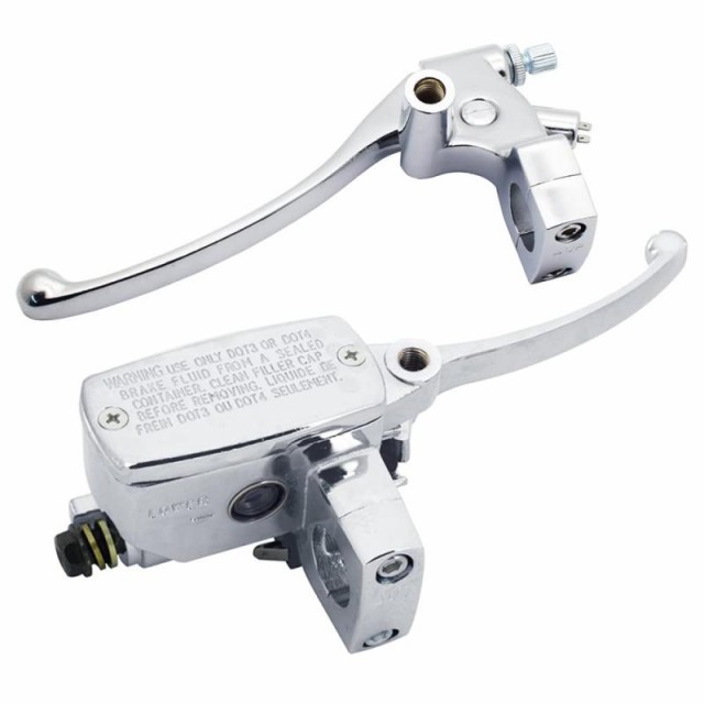 バイク 25mmハンドル用(1インチ) ブレーキ クラッチレバー マスターシリンダー セット メッキ/汎用/ドラッグスター/バルその他バイクパーツ