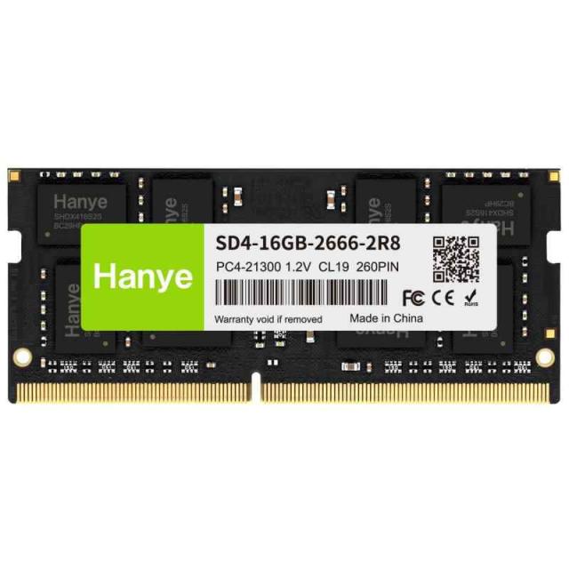 ノートPC用メモリ PC4-21300(DDR4-2666) 16GB SODIMM Hanye 1.2V CL19 260pi