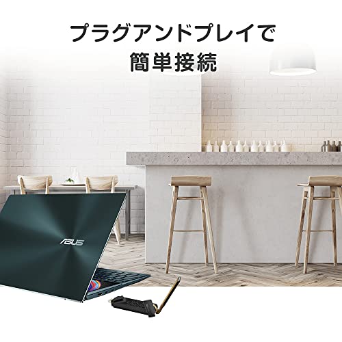 ASUS USB無線LAN子機 USB-AX56 WiFi6 デュアルバンド1201 +574 Mbps 外部アンテナx2/USB3.2 Gen1接続/WPA3によるネットワークセキュリテの通販は