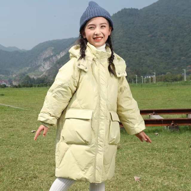 中綿コート ジュニア ベンチコート キッズ ジュニア 150 女の子 フード付き ロングコート 暖かい 軽い ブラック アウターコート 保温 防寒 防風 厚手 おしゃれ 軽量 洗える アウトドア ジャケット キッズ ベンチコートジュニア 160 子供服 ガールズ おしゃれ 大きいサイズの通販は