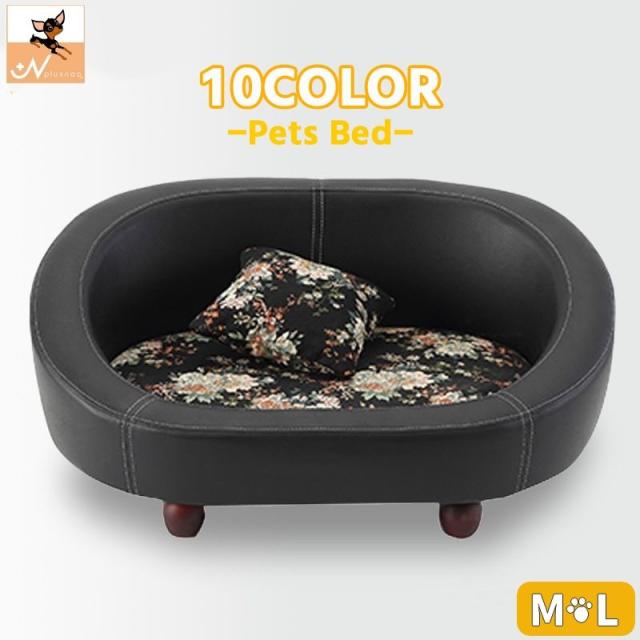 ペット用ベッド ドッグベッド 犬用 猫用 ペット用品 大型商品 おしゃれ モダン フェイクレザー ペットソファ カウチ ブラックの通販は